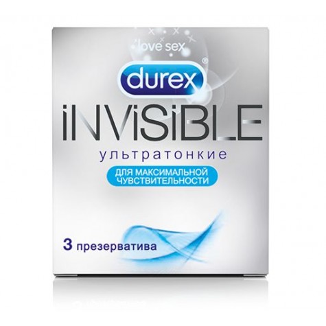 Ультратонкие презервативы Durex Invisible - 3 шт.