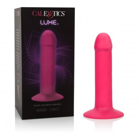 Розовый перезаряжаемый фаллоимитатор Luxe Touch-Sensitive Vibrator - 16,5 см.